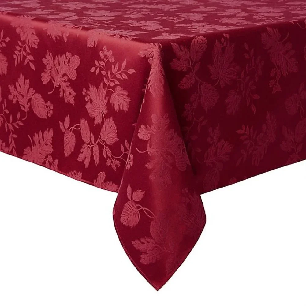 new Autumn Medley WINE-color 60 x 144 inch Damask Tablecloth (Seats 12 to 14)